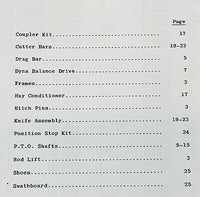 Massey Ferguson 41 MF41 SICKLE BAR MOWER PARTS MANUAL CATALOG BOOK EXPLODED VIEW
