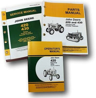 SERVICE MANUAL SET FOR 420 420W ROW CROP UTILITY TRACTOR PARTS CATALOG OPERATORS