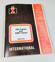 INTERNATIONAL 354 2300 TRACTOR OWNERS OPERATORS MANUAL MAINTENANCE CONTROLS-01.JPG