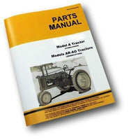 PARTS MANUAL FOR JOHN DEERE A AR AO AN AW ANH SERIES UNSTYLED TRACTOR CATALOG