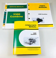SERVICE PARTS OPERATORS MANUAL SET FOR JOHN DEERE 3300 COMBINE SHOP BOOK CATALOG-01.JPG