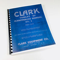 CLARK YARDLIFT 20 FORKLIFT SERVICE REPAIR SHOP MANUAL