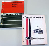 SET MASSEY FERGUSON 285 TRACTOR SERVICE REPAIR OWNERS OPERATORS MANUALS