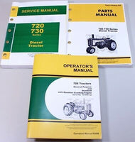 Service Manual Set For John Deere 720 Diesel Tractor Parts Operators 7214900-Up