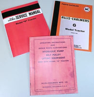SET ALLIS CHALMERS G TRACTOR SERVICE PARTS OWNER MANUAL TECHNICAL OPERATOR
