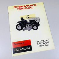 SPERRY NEW HOLLAND 48 ROTARY MOWER OWNERS OPERATORS MANUAL BOOK MAINTENANCE
