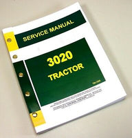 SERVICE MANUAL FOR JOHN DEERE 3020 TRACTOR TECHNICAL REPAIR Serials 123000 up