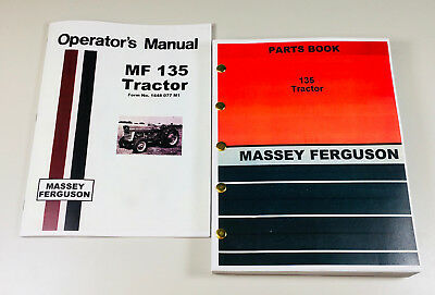MASSEY FERGUSON MF 135 TRACTOR OPERATORS MANUAL PARTS BOOK CATALOG SET-01.JPG