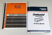 MASSEY FERGUSON 165 TRACTOR CONTINENTAL ENGINE SERVICE MANUAL SET