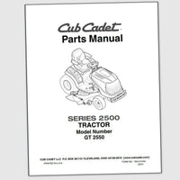 CUB CADET GT 2550 GARDEN TRACTOR PARTS MANUAL CATALOG BOOK ASSEMBLY SCHEMATICS