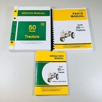 Service Manual Set For John Deere 50 Tractor Repair Parts Catalog Owner Operator