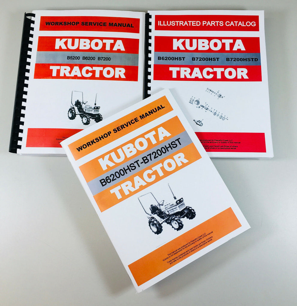 Kubota B7200Hstd Tractor Service Repair Manual Parts Catalog Shop Set Overhaul