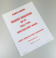 MASSEY FERGUSON 37 SIDE DELIVERY RAKE PARTS OPERATORS MANUAL SET OWNERS BOOK
