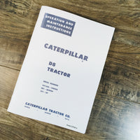 CATERPILLAR D8 CRAWLER TRACTOR OPERATORS MANUAL OWNERS BOOK S/N 1H 8R 2U