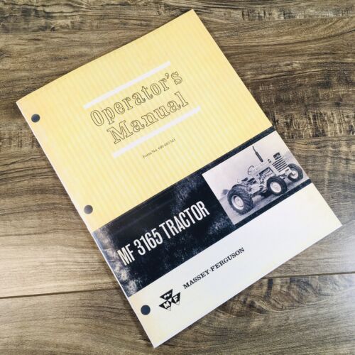 Massey Ferguson Mf 3165 Utility Tractor Operators Manual Owners Book