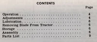 Jacobsen Trip Blade Dozer For 53034 53035 53036 53037 Tractor Operators Manual