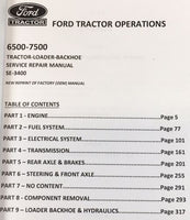 Ford 6500 7500 Tractor Loader Backhoe Service Parts Manual Set Catalog Shop Book