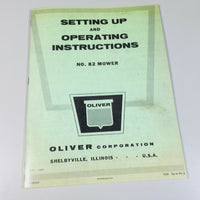 OLIVER 82 MOWER OPERATORS INSTRUCTIONS MANUAL 550 TRACTOR