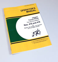 OPERATORS MANUAL FOR JOHN DEERE 415 416 2-3 BOTTOM INTEGRAL TRACTOR PLOW OWNERS-01.JPG