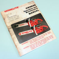 HOMELITE XL12 XL AO CHAINSAW OWNERS OPERATORS MANUAL MAINTENANCE ADJUSTMENTS