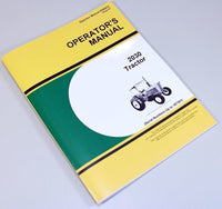 OPERATORS MANUAL FOR JOHN DEERE 2030 TRACTOR SN UP TO 187301 OWNERS MAINTENANCE
