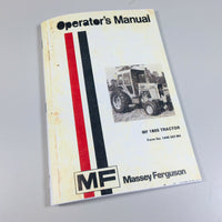 MASSEY FERGUSON 1085 TRACTOR OWNERS OPERATORS MANUAL MAINTENANCE