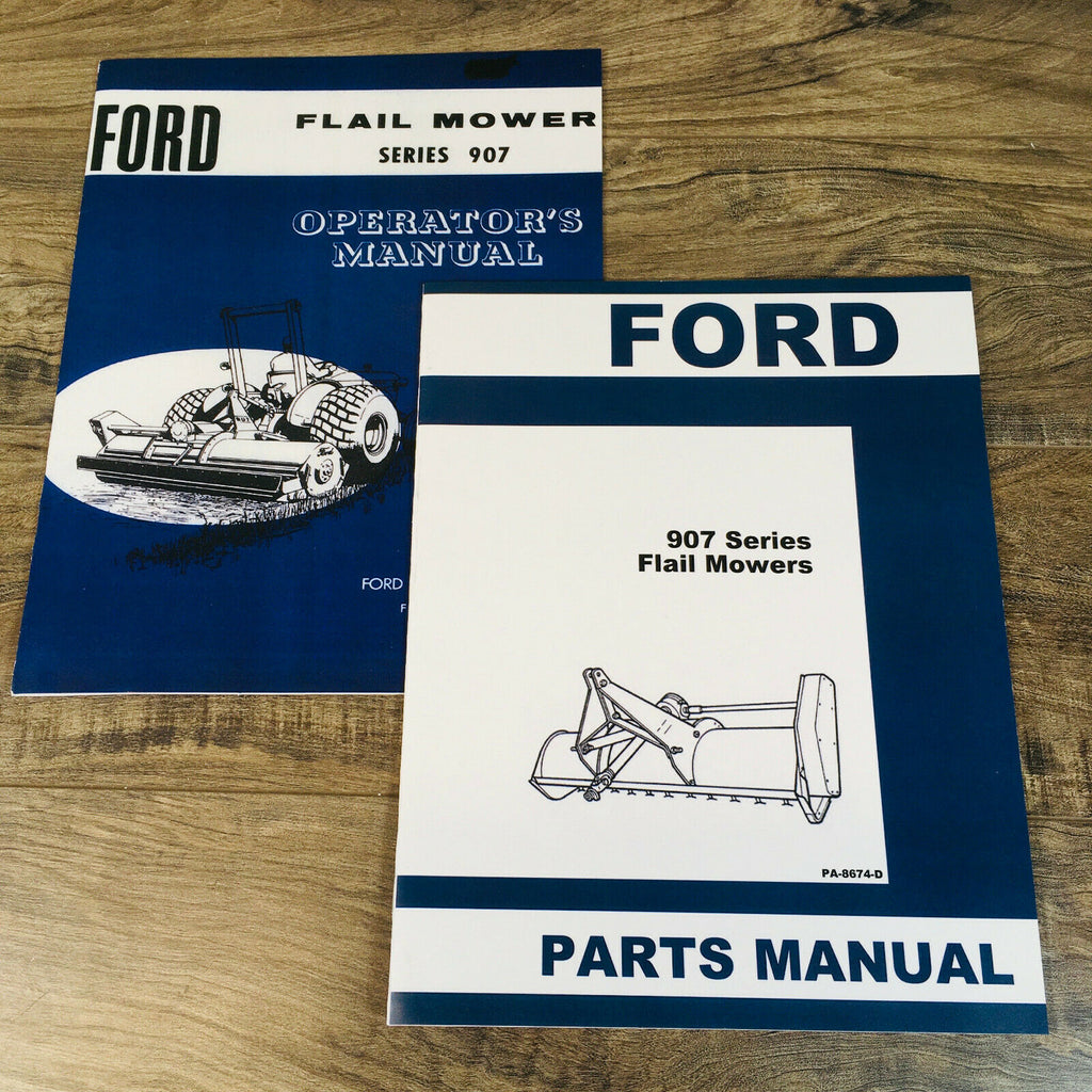 FORD 907 SERIES FLAIL MOWER PARTS OPERATORS MANUAL OWNERS SET ASSEMBLY SCHEMATIC
