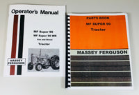MASSEY FERGUSON MF SUPER 90 TRACTOR PARTS CATALOG OPERATORS MANUAL SET