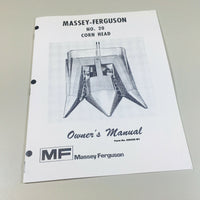 MASSEY FERGUSON MF NO. 20 CORN HEAD COMBINE OWNERS OPERATORS MANUAL MAINTENANCE
