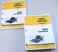 PARTS MANUAL FOR JOHN DEERE 8820 COMBINE VOLUME 1 & 2 CATALOG EXPLODED VIEWS