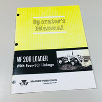MASSEY FERGUSON MF 200 LOADER OPERATORS OWNERS MANUAL MAINTENANCE ADJUSTMENTS
