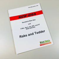 NEW IDEA SANDWICH SIDE RAKE TEDDER PARTS MANUAL CATALOG