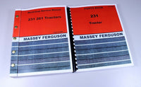 MASSEY FERGUSON 231 TRACTOR SERVICE REPAIR MANUAL PARTS CATALOG OVERHAUL SHOP BK