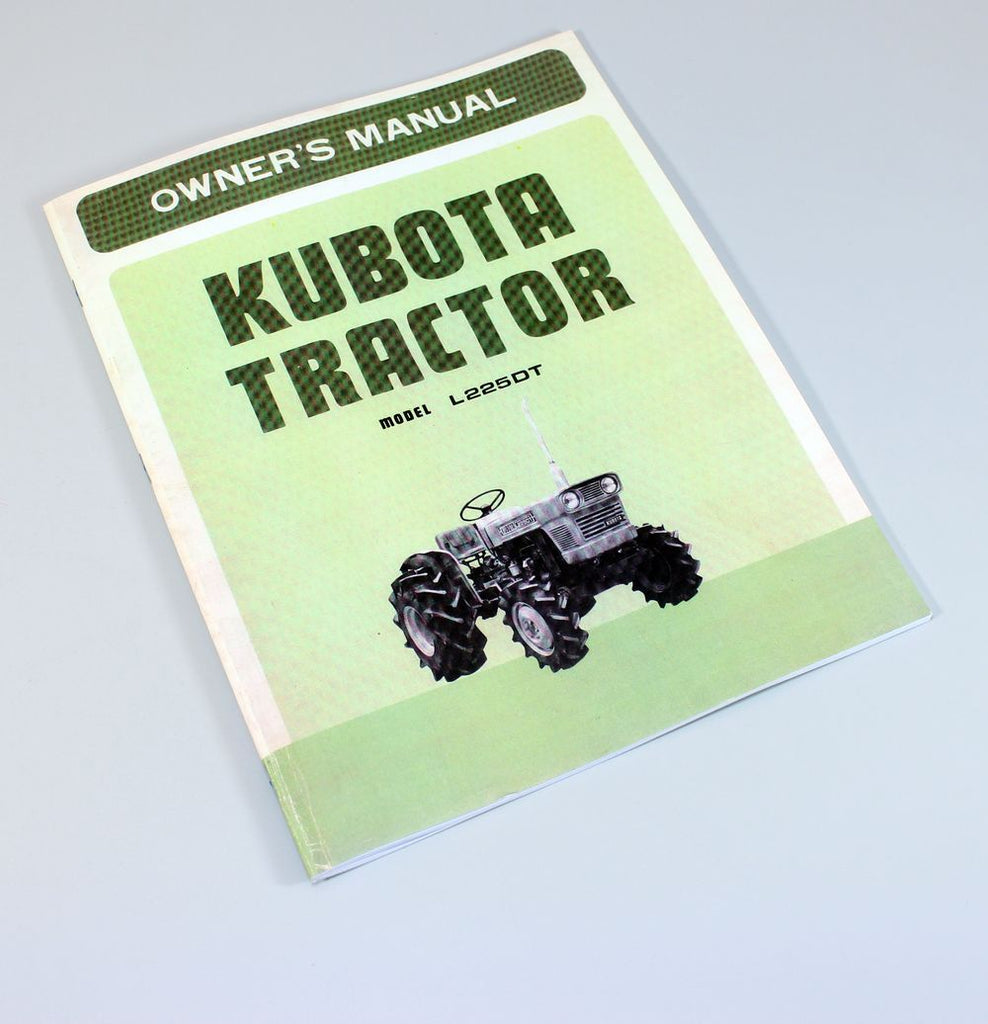 KUBOTA L225DT TRACTOR OPERATORS OWNERS_PARTS MANUAL DIESEL 3CYL 4WD D1100-A-01.JPG