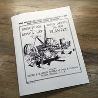 OPERATORS PARTS MANUAL FOR JOHN DEERE 999 PLANTER OWNERS BOOK DIRECTIONS SERVICE