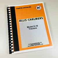 ALLIS CHALMERS D19 TRACTOR PARTS MANUAL CATALOG