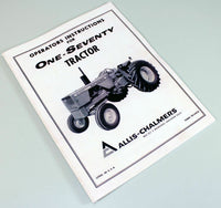 ALLIS CHALMERS 170 TRACTOR OWNERS OPERATORS MANUAL MAINTENANCE CONTROLS