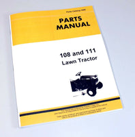 JOHN DEERE108 111 LAWN TRACTOR PARTS ASSEMBLY MANUAL CATALOG EXPLODED VIEWS