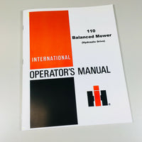 INTERNATIONAL 110 BALANCED MOWER HYDRAULIC DRIVE OPERATORS OWNERS MANUAL-01.JPG
