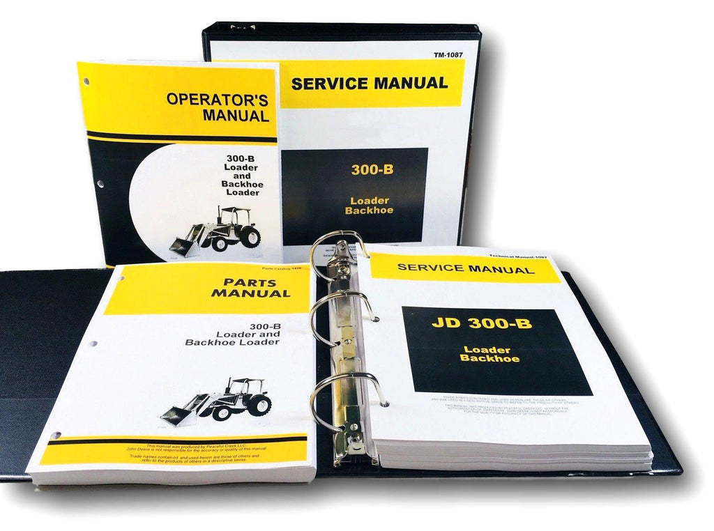 SERVICE OPERATORS PARTS MANUAL SET FOR JOHN DEERE 300B BACKHOE LOADER SHOP OVRHL-01.JPG