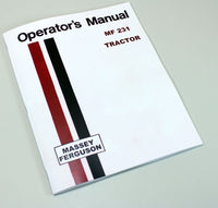MASSEY FERGUSON MF 231 TRACTOR OWNERS OPERATORS MANUAL INSTRUCTION BOOK-01.JPG
