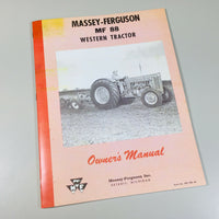 MASSEY FERGUSON MF 88 WESTERN TRACTOR OWNERS OPERATORS MANUAL