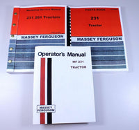 MASSEY FERGUSON 231 TRACTOR SERVICE OPERATORS PARTS MANUAL CATALOG OVERHAUL SET