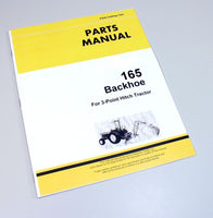 PARTS MANUAL FOR JOHN DEERE 165 BACKHOE CATALOG ASSEMBLY EXPLODED VIEWS