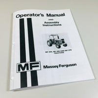 MASSEY FERGUSON MF 255 265 275 TRACTOR OPERATORS OWNERS MANUAL ASSEMBLY LUBE