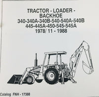 FORD 445A 545A TRACTOR LOADER BACKHOES PARTS OPERATORS MANUAL OWNERS CATALOG SET