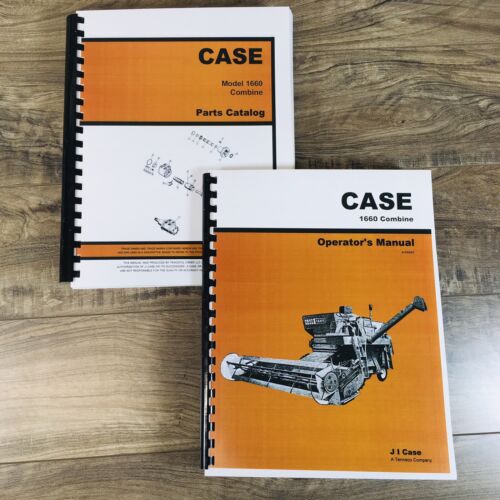 J.I. Case Model 1660 Combine Parts Operators Manual Owners Book Catalog Set