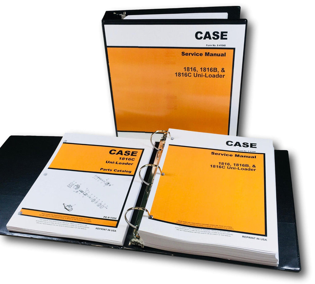 CASE 1816C UNI-LOADERS SERVICE MANUAL PARTS CATALOG REPAIR SHOP BOOK SET