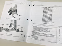 International F-3410 R-3410 R-3414 R-3421 Forklifts Service Parts Manual Set Ih