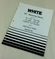 WHITE 42" MOWING DECK FOR GT-1120 GT-1622 PARTS CATALOG INSTRUCTION OWNER MANUAL